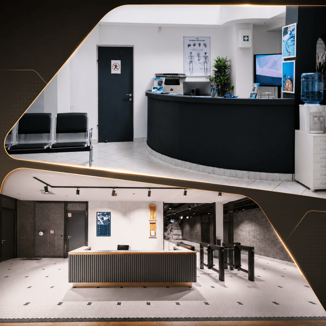 Reception area design and furnishing