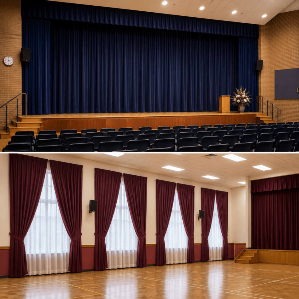 School hall curtains